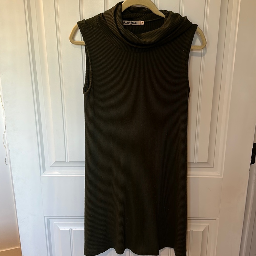olive green michael stars turtleneck dress